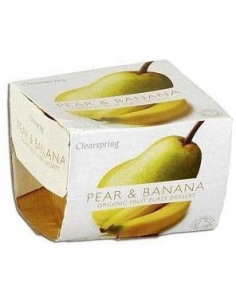 Pack 12 Compotas Bio Pera y Plátano Clearspring 2x100g