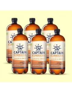 Pack 6 Captain Jengibre y Limón 1L  Refresco Natural