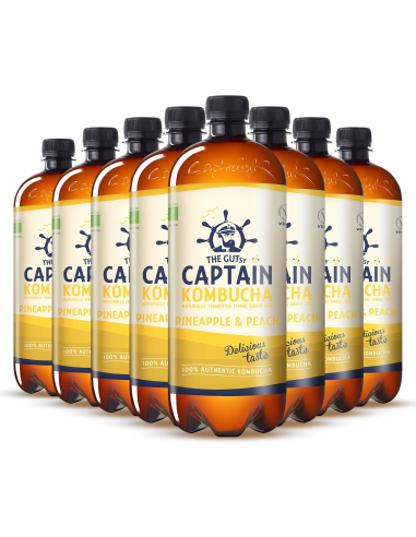 Pack 6 Uds. Sabor Piña Y Melocotón Bio 1 L  de Captain