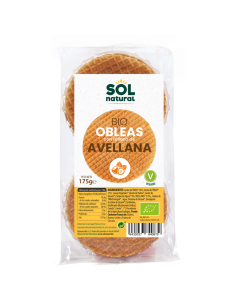 Pack 12 Obleas Bio con Avellanas Solnatural 175 g