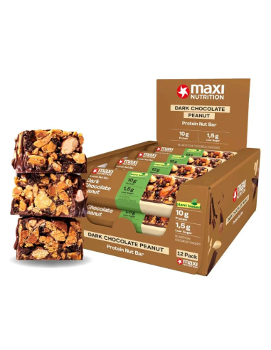 Vegan Protein Nut Bars Dark Chocolate Peanut 46G X 12Ud de Maxinutrition