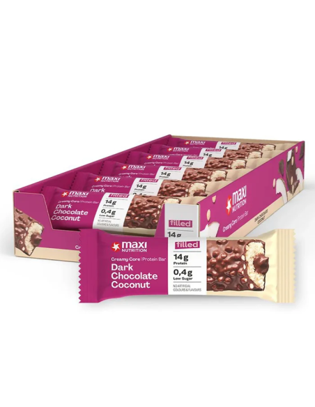 Creamy Core Bars Dark Chocolate Coconut 45G X 12Ud de Maxinutrition