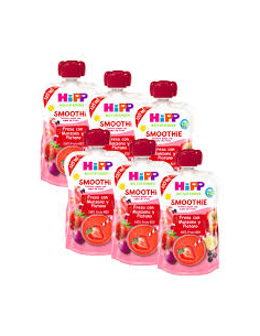 Pack 6 Smoothies Bio Fresa, Manzana y Plátano Hipp 120g