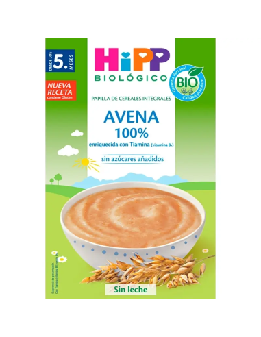 Pack 6 Uds. Avena 100% Papilla De Cereal Bio 200 g  de Hipp