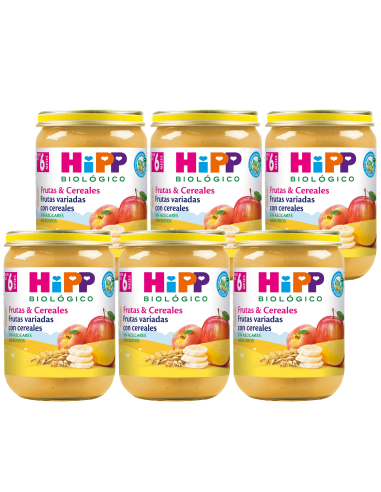 Pack 6 Tarritos Bio Hipp Frutas y Cereales 190 g
