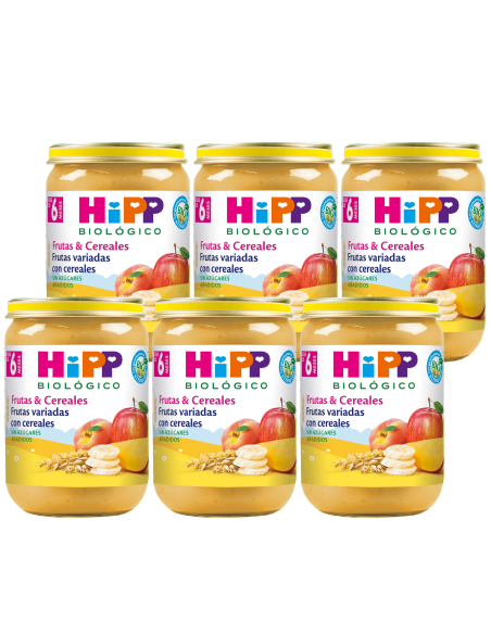 Pack 6 Tarritos Bio Hipp Frutas y Cereales 190 g