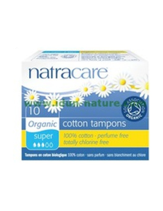 Pack 20 Tampón Super Sin Aplicador Natracare 10/u Natural