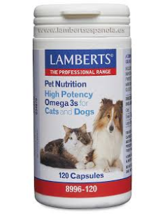Omega 3 Alta Potencia Lamberts para Perros y Gatos - 120 Tabs