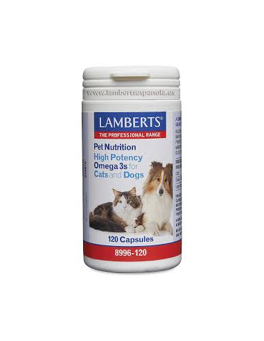 Omega 3 Alta Potencia Lamberts para Perros y Gatos - 120 Tabs