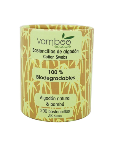Bastoncillos Algodon Bambu 200 U de Vamboo