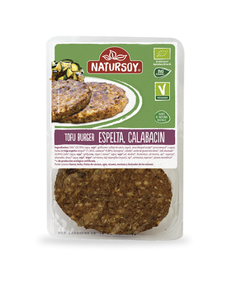 Hamburguesa de tofu, espelta y calabacín 2 und.