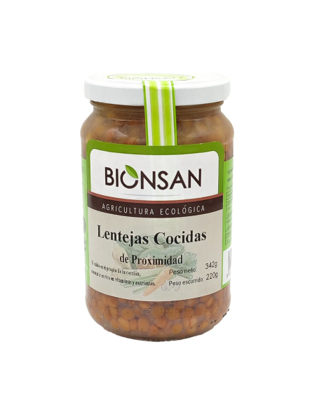 Lentejas Pardinas Cocidas 220 Gramos Eco Bionsan