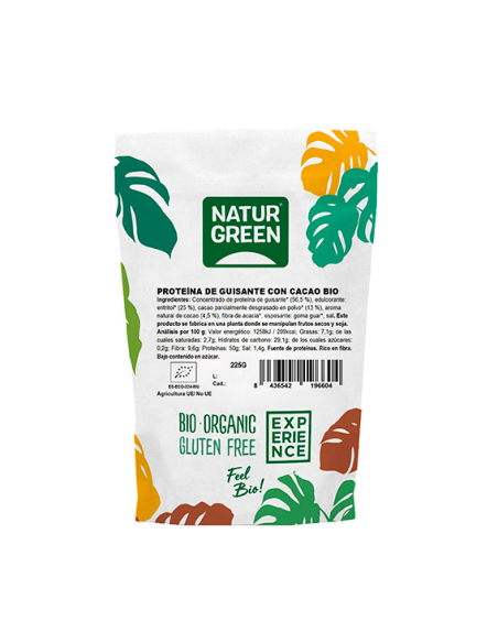 Proteina Guisante Cacao Bio 225 Gramos de Naturgreen