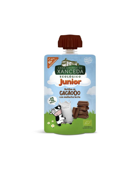 Pouch Junior Natillas De Cacao Con Leche Bio, 90 G de Casa Xanceda