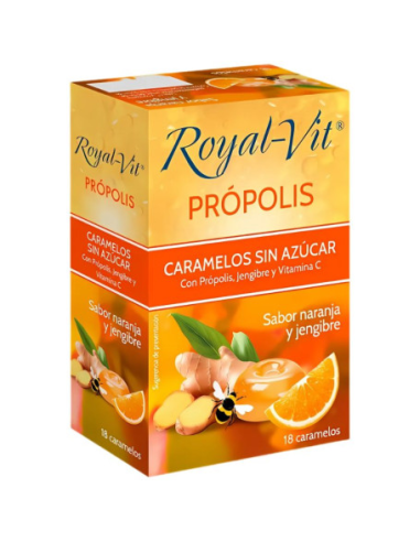 Royal-Vit Caramelos Jengibre Naranja - Pack 12 Cajitas