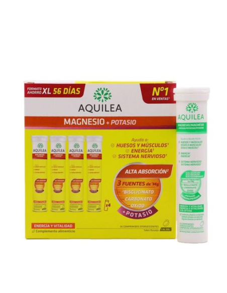 Aquilea Magnesio + Potasio 56 Comp Eferv de Aquilea