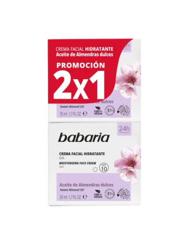 Set Crema Facial Hidratante De Almendras 2 Piezas de Babaria