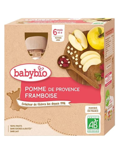 Babybio Pouche Manzana Frambuesa Bio 4 X 90 G de B