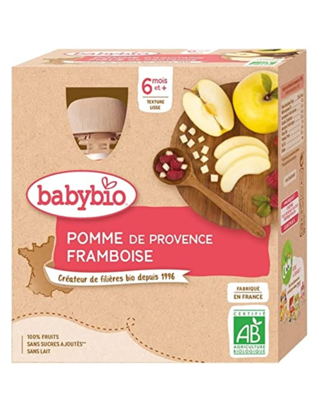 Babybio Pouche Manzana Frambuesa Bio 4 X 90 G de Babybio
