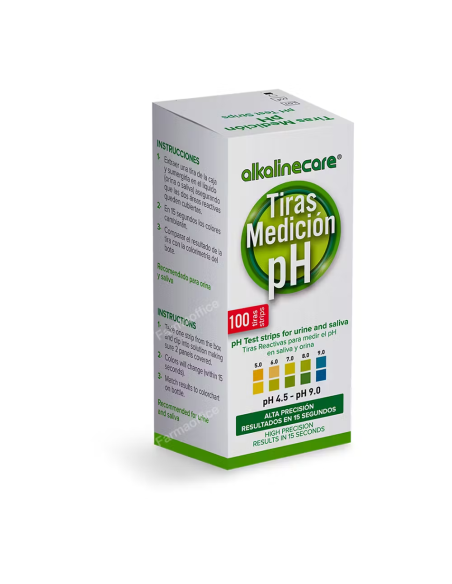 Tiras Medicion Ph Alta Presicion Saliva-Orina 100U de Alkaline Care
