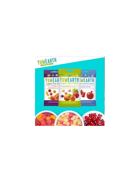 Gominolas Organicas De Frutas 4 Sabores Caja Exp 12 Bolsitas de Yum Earth