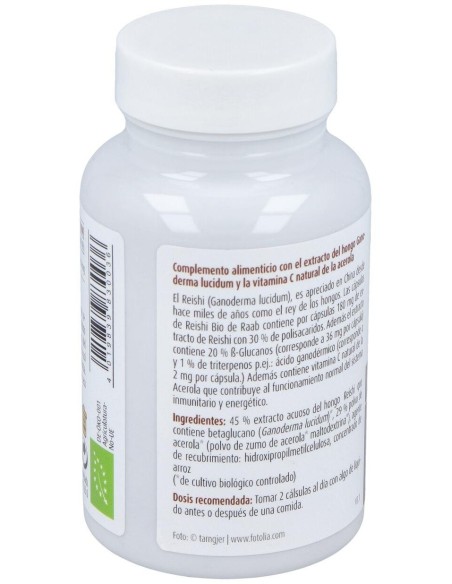 Reishi 80 Cápsulas  Bio Sg Vegan Raab Vitalfood