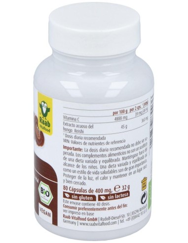 Reishi 80Cap. Bio de Raab Vitalfood