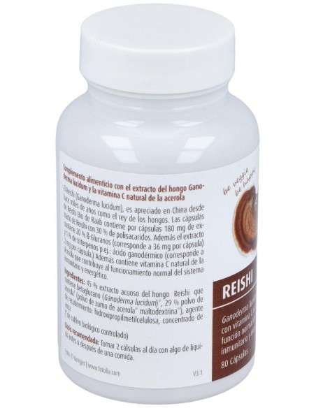 Reishi 80 Cápsulas  Bio Sg Vegan Raab Vitalfood