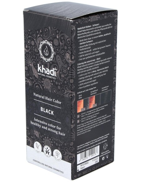 Tinte Herbal Color Negro 100 Gramos Khadi