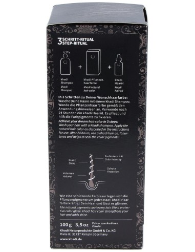 Tinte Herbal Color Negro 100 Gramos Khadi