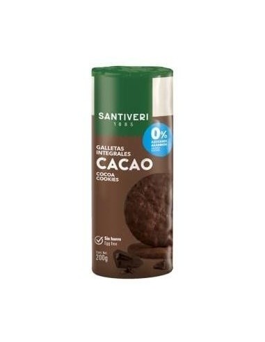 Galletas Integrales de Cacao Sin Azúcar Santiveri 200g