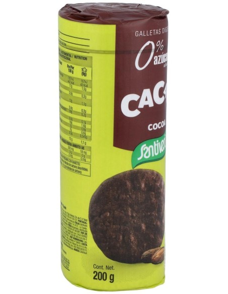 Galletas Integrales de Cacao Sin Azúcar Santiveri 200g