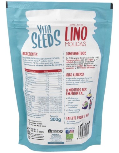 Vitaseeds Lino Molido Bio 300g - El Granero Natural