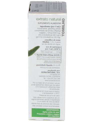 Ext. Tomillo Xxi 50Ml. S/Al de Soria Natural