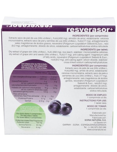 Resverasor Plus 28 Comprimidos de Soria Natural
