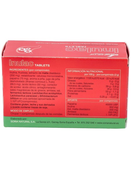 Inulac Tabletas 30 Comprimidos de Soria Natural