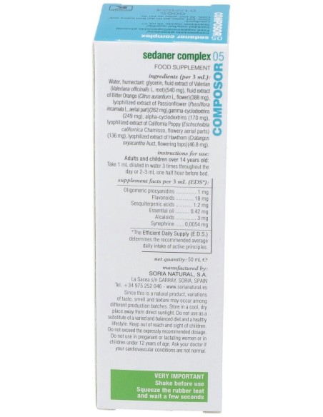 Composor 05 Sedaner Complex XXI 50ml - Soria Natural Oficial