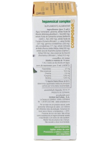 Composor 3 Hepavesical Complex Xxi 50Ml. de Soria Natural