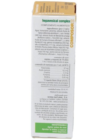 Composor 3 Hepavesical Complex Xxi 50Ml. de Soria Natural
