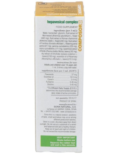 Composor 3 Hepavesical Complex Xxi 50Ml. de Soria Natural