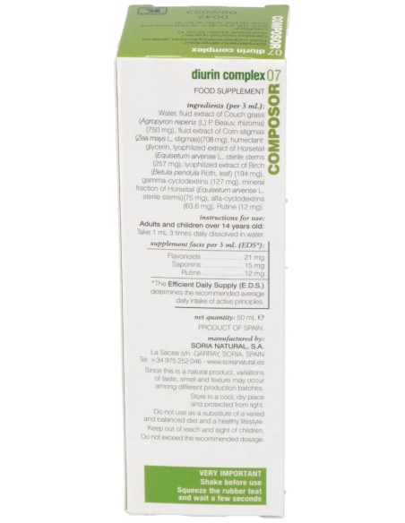 Composor 7 Diurin Complex Xxi 50Ml. de Soria Natural