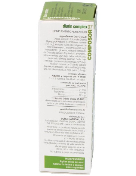 Composor 7 Diurin Complex Xxi 50Ml. de Soria Natural