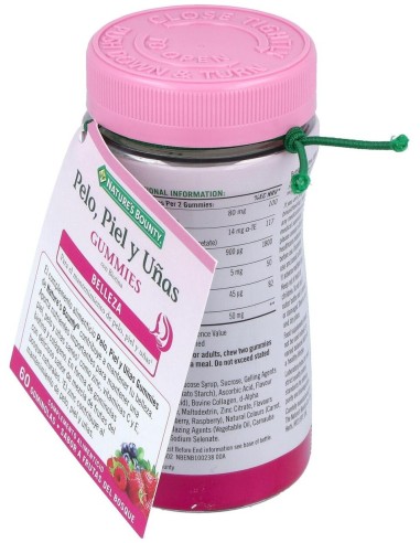 Gummies Biotina para Pelo, Piel y Uñas Natures Bounty 60uds