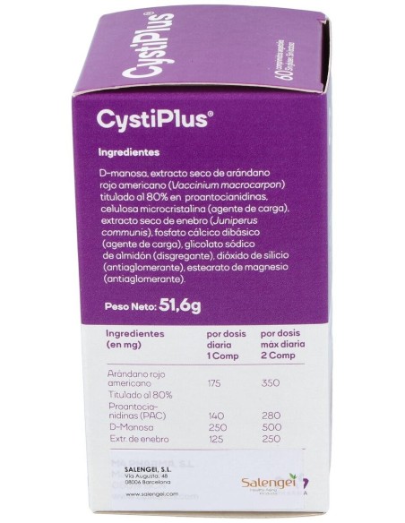 Cystiplus 60 Comp. Salengei  Apoyo Natural para la Salud Urinaria