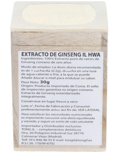 Ext.Ginseng Il Hwa 30Gr de Tongil