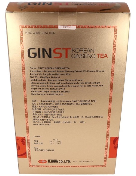 Korean Ginseng Tea Il Hwa (Ginst15) 100S Sobres de Tongil