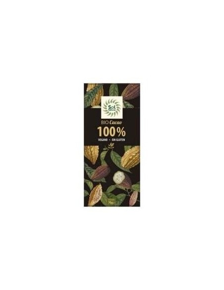 Tableta De Cacao Puro 100% Bio 70 Gramos  Sol Natural