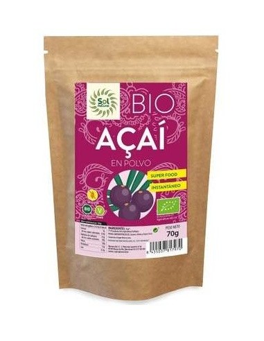 Açai en Polvo Bio 70g Solnatural  Superalimento Natural