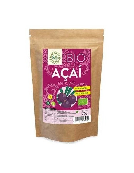 Açai en Polvo Bio 70g Solnatural  Superalimento Natural