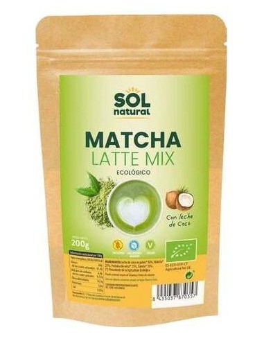 Matcha Latte Mix Bio 200g con Leche de Coco Solnatural